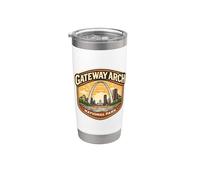 Souvenir du parc national Gateway Arch Missouri Gobelet isotherme en acier inoxydable double paroi