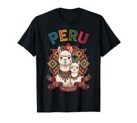 Souvenir du Pérou, Lamas Mignons et Motifs folkloriques andins colorés T-Shirt