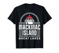 Souvenir d'un Phare Vintage de l'île Mackinac, dans Le Michigan T-Shirt