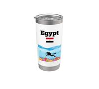 Souvenir Egypte Plongée Plongée Récifs Coralliens Drapeau Egypte Gobelet isotherme en acier inoxydable double paroi