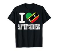 Souvenir en Forme de cœur avec Inscription « I Love Saint Kitts and Nevis » T-Shirt