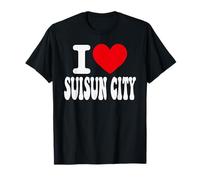 Souvenir en Forme de cœur avec Inscription « I Love Suisun City California » T-Shirt