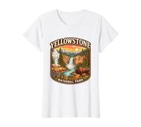 Souvenir en Plein air avec scène de Parc National de Yellowstone T-Shirt Graphique avec Valeur