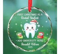 Souvenir en verre personnalisé pour étudiant en dentiste 2025, cadeau de décoration pour étudiants en dentiste, nom de l'école/nom personnalisé de l'université de dentisterie