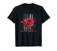 Souvenir et honneur militaires de la fleur de pavot rouge des États-Unis T-Shirt