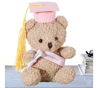 Souvenir Final - Ours Final Rembourré | Ours Final Cap | 5,1 Pouces Rempli Avec Chapeau Et Certificat | Ornement De Bureau Pour Animaux Pour La Maternelle | École | Cadeau Jouet Doux Doux