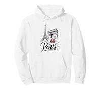 Souvenir Graphique d'art en Scooter des Monuments de Paris Sweat à Capuche