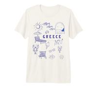Souvenir Grec, icônes célèbres de Grèce, garçons et Filles T-Shirt Haut de Gamme