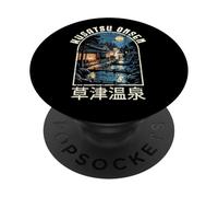 Souvenir Kanji des Sources Chaudes rétro de Kusatsu Onsen Gunma Japan PopSockets PopGrip Adhésif
