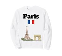 Souvenir Paris Tour Eiffel Arc de Triomphe Drapeau France Sweatshirt