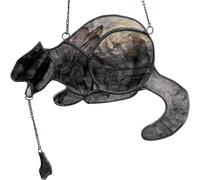 Souvenir pour Chat Perdu, Suspension de fenêtre en Acrylique 25 x 30 cm, Attrape lumière Style vitrail Bleu Clair, Cadeau Souvenir pour la Perte d'un Chat, déco pour intérieur, Jardin, terrasse et