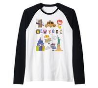 Souvenir pour Enfants New York City Taxi Hot Dogs pour garçons et Filles Manche Raglan