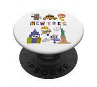 Souvenir pour Enfants New York City Taxi Hot Dogs pour garçons et Filles PopSockets PopGrip Adhésif