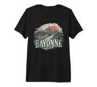Souvenir rétro Bayonne Paysage Vintage T-Shirt Haut de Gamme