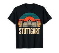 Souvenir rétro du Coucher de Soleil du Palais de Stuttgart en Allemagne T-Shirt