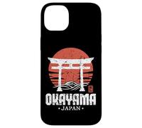 Souvenir rétro Okayama Japon Torii Gate Japonais Kanji Coque pour iPhone 14 Plus