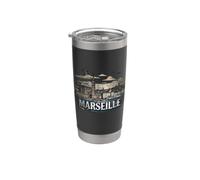 Souvenir rétro paysage de Marseille vintage Gobelet isotherme en acier inoxydable double paroi
