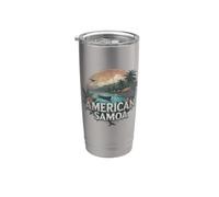 Souvenir rétro paysage des Samoa américaines Gobelet isotherme en acier inoxydable double paroi