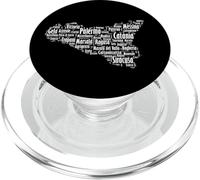Souvenir Sicilia Con mappa e Nomi città siciliane Italia PopSockets PopGrip pour MagSafe