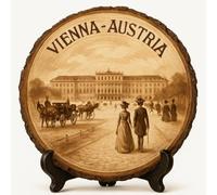 Souvenir souvenir de Vienne Autriche - Plaque rustique en bois - Souvenir autrichien pour touristes, collectionneurs et amateurs de voyage