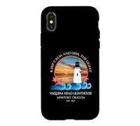 Souvenir sur la côte de Newport, Oregon, Phare par Yaquina Head Coque pour iPhone X/XS