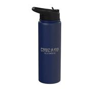 Souvenir vintage Chicago Illinois Windy City Iconic Skyline Stainless Steel Insulated Water Bottle