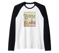 Souvenir Vintage de Boise Idaho State Capital City of Trees Manche Raglan
