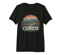 Souvenir Vintage de Cusco Paysage rétro T-Shirt Haut de Gamme