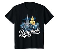 Souvenir Vintage de la Culture de Bangkok City Thaïlande Asie T-Shirt, Enfant, Noir, 2 Ans