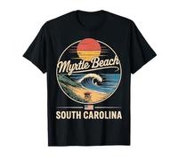 Souvenir Vintage de la Vague de Surf de Myrtle Beach en Caroline du Sud T-Shirt