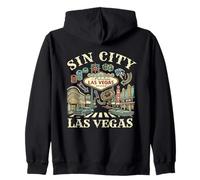 Souvenir Vintage de Las Vegas Sin City Nevada Retro Las Vegas Sweat à Capuche