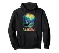 Souvenir Vintage des aurores boréales de l'Alaska The Last Frontier Sweat à Capuche