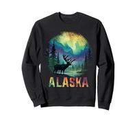 Souvenir Vintage des aurores boréales de l'Alaska The Last Frontier Sweatshirt