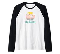 Souvenir Vintage Mahalo Sunset Hawaii Manche Raglan