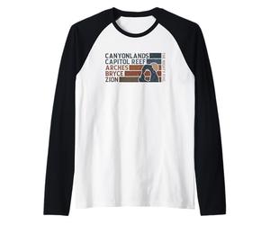 Souvenir Vintage Moab Big 5 Utah Mighty Five National Park Manche Raglan