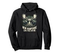 Souvenir Vintage New Hampshire Live Free Or Die Moose Sweat à Capuche
