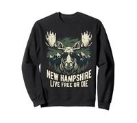 Souvenir Vintage New Hampshire Live Free Or Die Moose Sweatshirt
