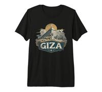 Souvenir Vintage Paysage de Gizeh rétro T-Shirt Haut de Gamme