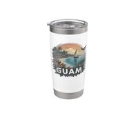 Souvenir vintage paysage de Guam rétro Gobelet isotherme en acier inoxydable double paroi