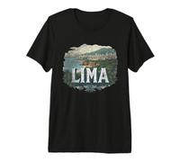Souvenir Vintage Paysage de Lima rétro T-Shirt Haut de Gamme