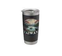 Souvenir vintage paysage de Taiwan rétro Gobelet isotherme en acier inoxydable double paroi