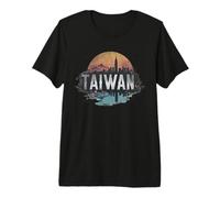 Souvenir Vintage Paysage de Taiwan rétro T-Shirt Haut de Gamme