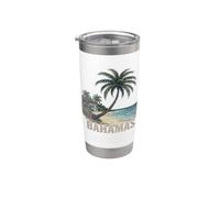 Souvenir vintage paysage des Bahamas rétro Gobelet isotherme en acier inoxydable double paroi