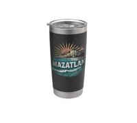 Souvenir vintage paysage Mazatlan rétro Gobelet isotherme en acier inoxydable double paroi