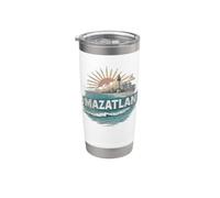 Souvenir vintage paysage Mazatlan rétro Gobelet isotherme en acier inoxydable double paroi