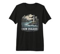 Souvenir Vintage Paysage néo-zélandais rétro T-Shirt Haut de Gamme