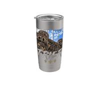 Souvenir vintage Porta Nigra à Trier sur la Moselle. Gobelet isotherme en acier inoxydable double paroi