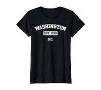 Souvenir Vintage Washington DC Est. 1836 T-Shirt Graphique avec Valeur, Femme, Noir, L