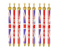 Souvenirs 8 stylos Union Jack - Cadeau Angleterre Londres Stylo couronne drapeau britannique