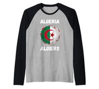 Souvenirs Alger Drapeau Algérie Rétro Vintage Sport Algérie Manche Raglan